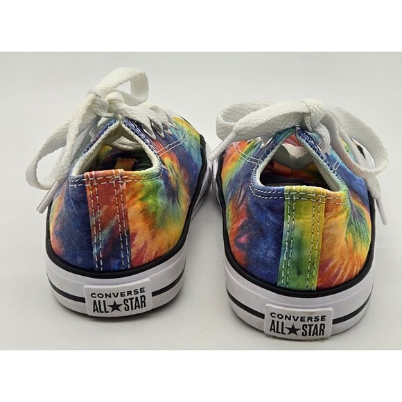 Converse All Star Youth 9 Rainbow Tie Dye Canvas Sneakers Multicolor Shoes Kids - Picture 3 of 12
